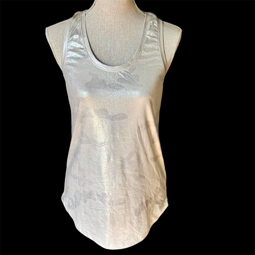 MYSTERY JANE Foil Race Back Top - Size S/M - Picture 9 of 10
